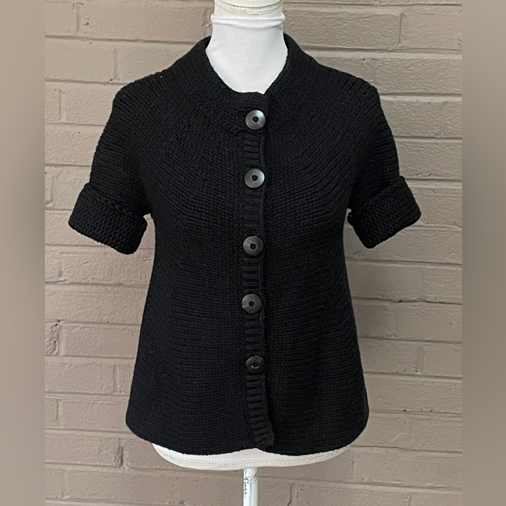Vince black wool blend cable knit sweater XS